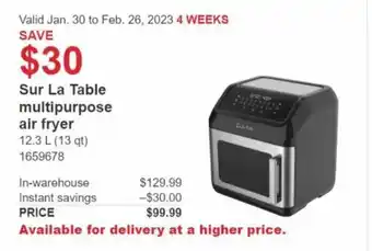 Costco Sur La Table Multipurpose Air Fryer 12.3L offer