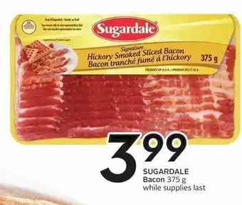 Sobeys Sugardale bacon 375g offer