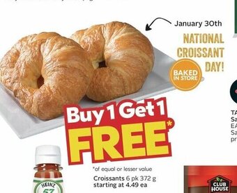 Sobeys Croissants 6pk 372g offer