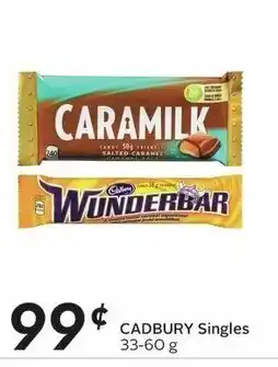 Sobeys Cadbury singles 33-60g offer