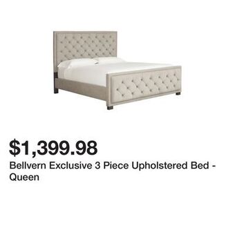 Ashley Furniture Bellvern exclusive 3 piece upholstered bed - queen offer