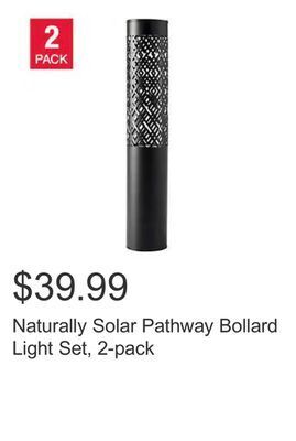 Costco Naturally solar pathway bollard light set, 2-pack offer