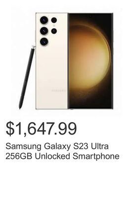 Costco Samsung galaxy s23 ultra 256gb unlocked smartphone offer