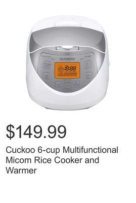 Costco Cuckoo 6-cup multifunctional micom rice cooker and warmer offer