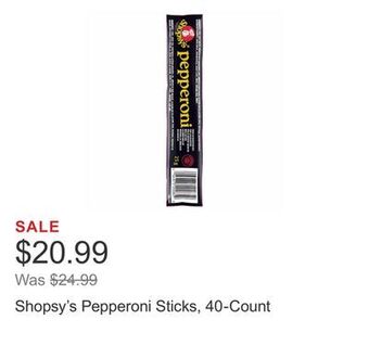 Costco Shopsy's pepperoni sticks, 40-count offer