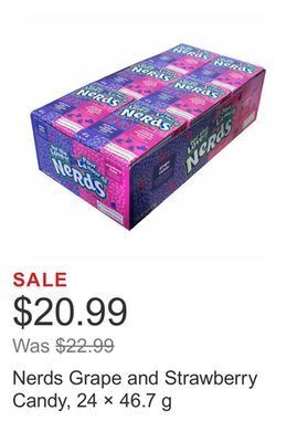 Costco Nerds grape and strawberry candy, 24 × 46.7 g offer