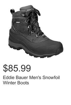 Costco Eddie bauer men's snowfoil winter boots offer