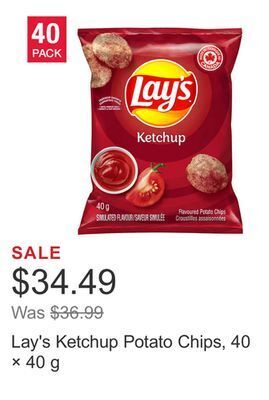 Costco Lay's ketchup potato chips, 40 × 40 g offer