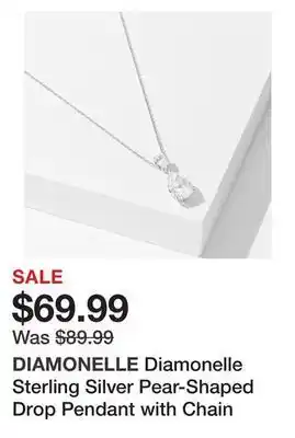 TSC Stores Diamonelle sterling silver pear-shaped drop pendant with chain offer