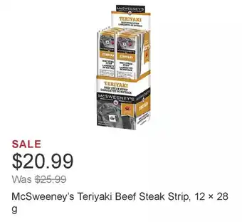 Costco Mcsweeney’s teriyaki beef steak strip, 12 × 28 g offer