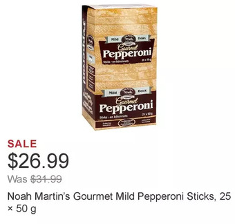Costco Noah martin’s gourmet mild pepperoni sticks, 25 × 50 g offer