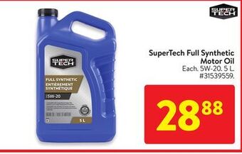 Walmart Supertech full synthetic motor oil offer