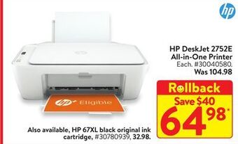Walmart Hp deskjet 2752e all-in-one printer offer