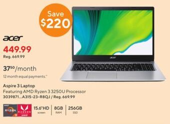 Staples Acer aspire 3 laptop offer
