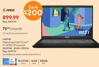 Staples Msi laptop offer