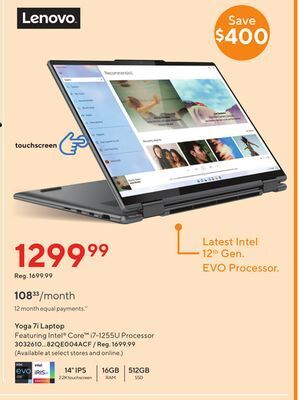 Staples Lenovo yoga 7i laptop offer