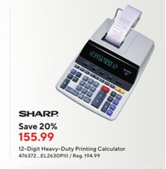 Staples Sharp 12-digit heavy-duty printing calculator offer
