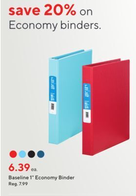 Staples Baseline 1" economy binder offer