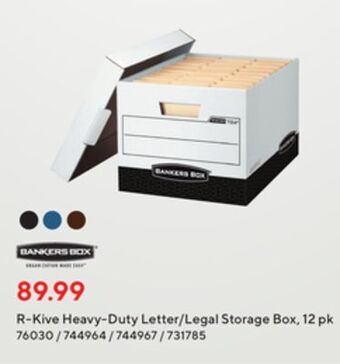 Staples Bankers box r-kive heavy-duty letter/legal storage box offer