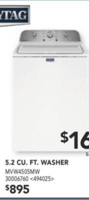 Lowe's Maytag 5.2 cu. ft. washer offer