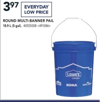 Lowe's Round multi-banner pail offer