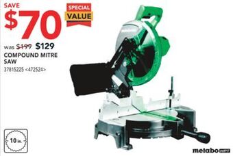Lowe's Metabo hpt compound mitre saw offer