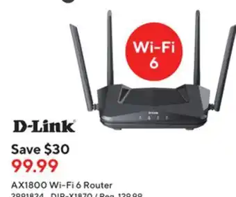 Staples D-link ax1800 wi-fi 6 router dir-x1870 offer