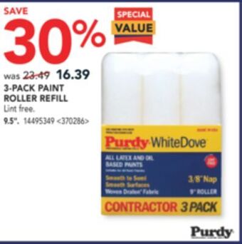 Lowe's Purdy 3-pack paint roller refill 9.5" offer