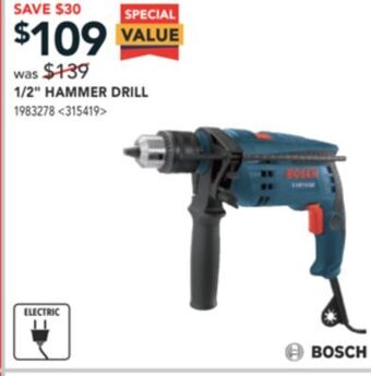 Lowe's Bosch 1/2" hammer drill offer