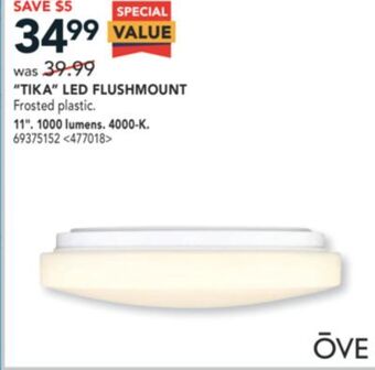Lowe's Ove "tika" led flushmount 11" offer