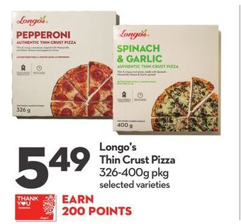 Longo's Longo's thin crust pizza offer