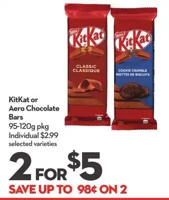 Longo's Kitkat or aero chocolate bars offer
