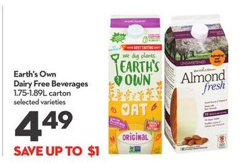 Longo's Earth's own dairy free beverages offer