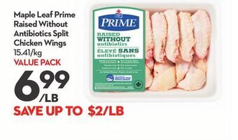 Longo's Maple leaf prime raised without antibiotics split chicken wings offer