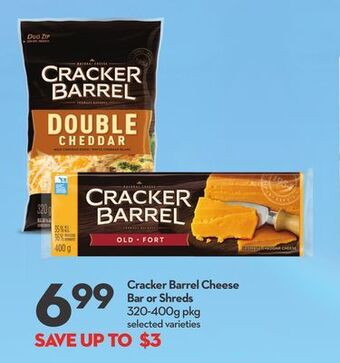 Longo's Cracker barrel cheese bar or shreds offer