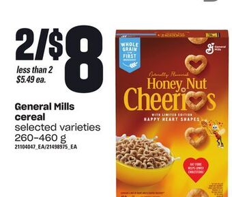 Loblaws General mills cereal, 260-460 g offer