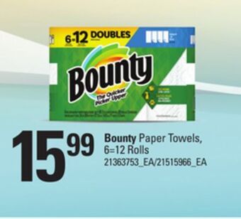 Loblaws Bounty paper towels, 6=12 rolls offer