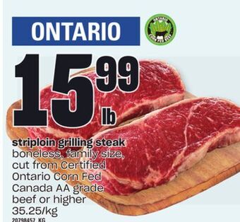 Loblaws Striploin grilling steak offer
