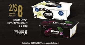 Loblaws Liberté greek®, liberté méditerranée®, 4 x 100 g offer