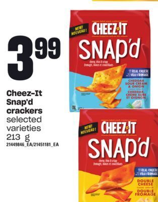 Loblaws Cheez-it snap'd crackers, 213 g offer