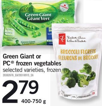 Fortinos Green giant or pc® frozen vegetables, 400-750 g offer
