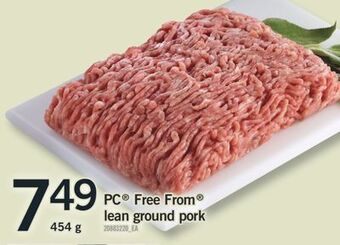 Fortinos Pc® free from® lean ground pork, 454 g offer