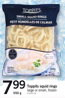 Fortinos Toppits squid rings, 550 g offer