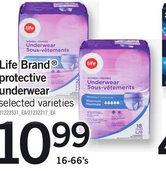 Fortinos Life brand® protective underwear, 16-66's offer