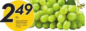 Sobeys Extra large green seedless grapes offer