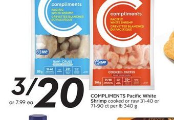 Sobeys Compliments pacific white shrimp offer