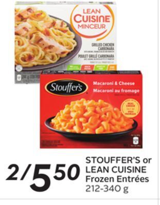Sobeys Stouffer's or lean cuisine frozen entrées offer