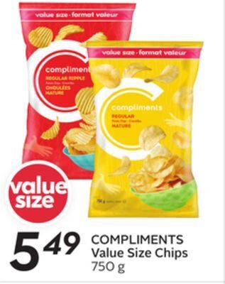Sobeys Compliments value size chips offer