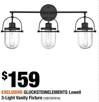 Home Depot Glucksteinelements lowell 3-light vanity fixture offer