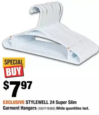 Home Depot Stylewell 24 super slim garment hangers offer